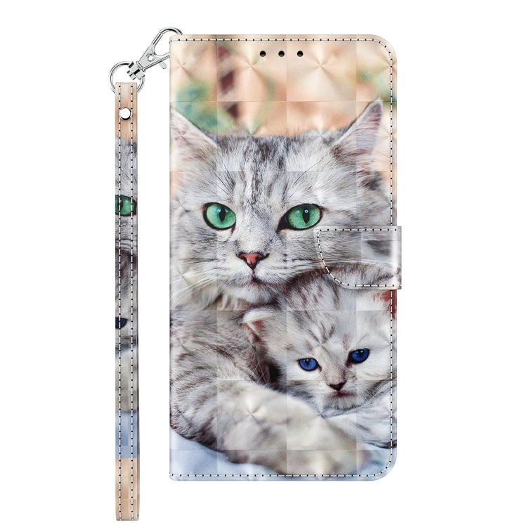 For Samsung Galaxy A15 3D Painted Leather Phone Case(Two Loving Cats) by buy2fix