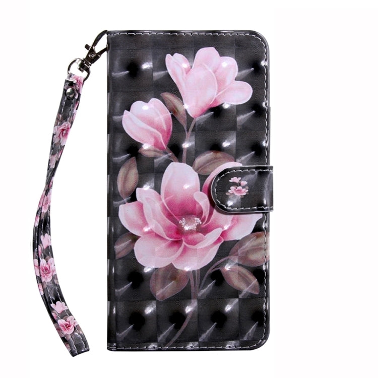 For Samsung Galaxy A15 3D Painted Leather Phone Case(Pink Flower) by buy2fix