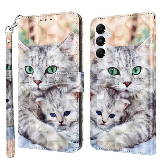 For Samsung Galaxy A35 5G 3D Painted Leather Phone Case(Two Loving Cats) by buy2fix