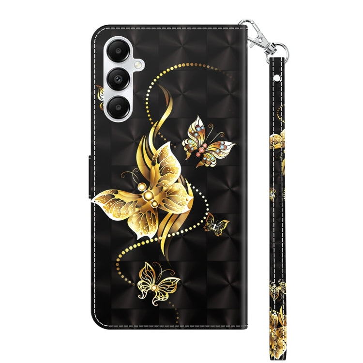 For Samsung Galaxy A35 5G 3D Painted Leather Phone Case(Golden Swallow Butterfly) by buy2fix
