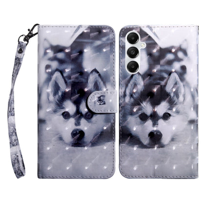 For Samsung Galaxy A35 5G 3D Painted Leather Phone Case(Husky) by buy2fix