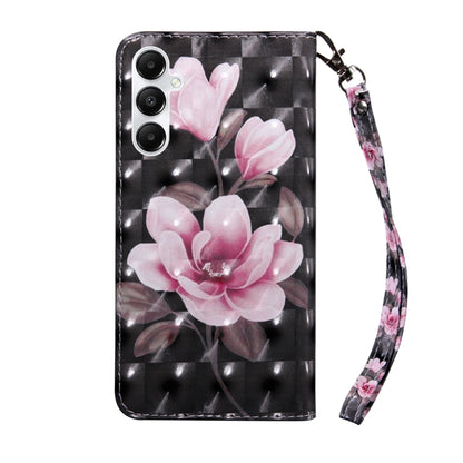 For Samsung Galaxy A35 5G 3D Painted Leather Phone Case(Pink Flower) by buy2fix