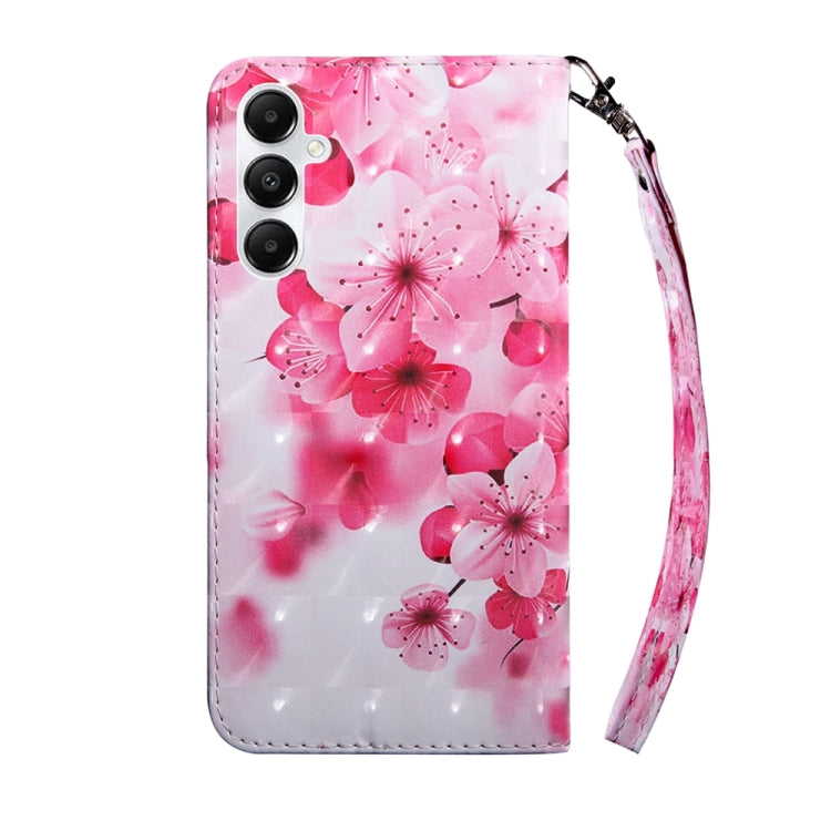 For Samsung Galaxy A35 5G 3D Painted Leather Phone Case(Red Flower) by buy2fix