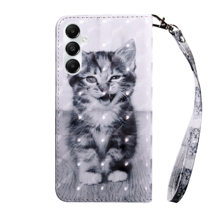 For Samsung Galaxy A35 5G 3D Painted Leather Phone Case(Smile Cat) by buy2fix