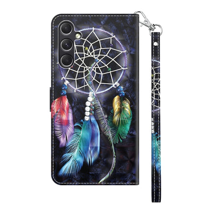 For Samsung Galaxy A55 5G 3D Painted Leather Phone Case(Colorful Dreamcatcher) by buy2fix