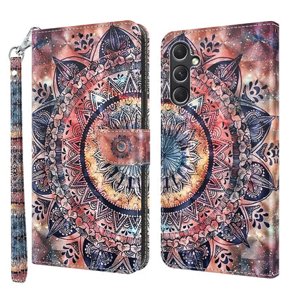For Samsung Galaxy A55 5G 3D Painted Leather Phone Case(Colorful Mandala) by buy2fix