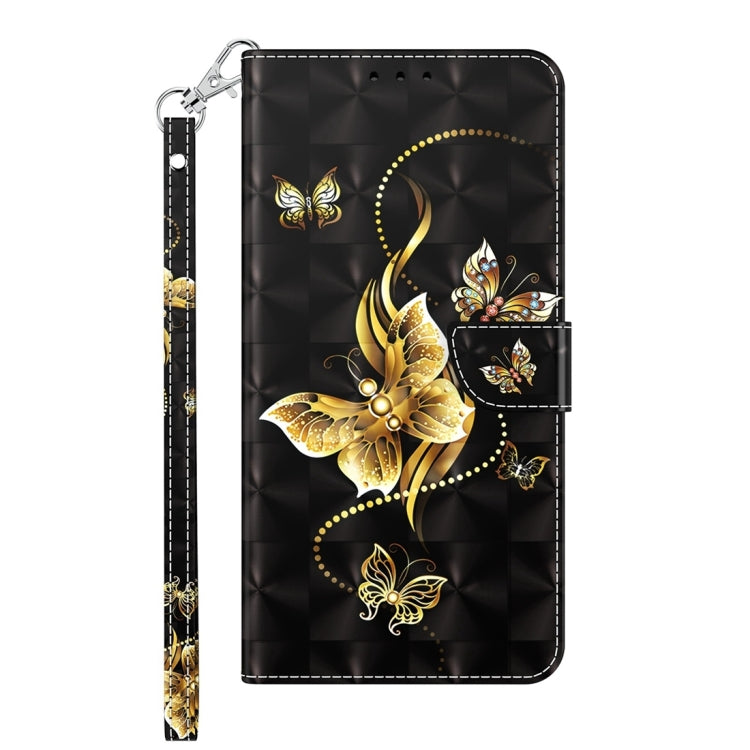 For Samsung Galaxy A55 5G 3D Painted Leather Phone Case(Golden Swallow Butterfly) by buy2fix