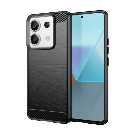 For Xiaomi Redmi Note 13 Pro 5G Brushed Texture Carbon Fiber TPU Phone Case(Black) - Xiaomi Cases by buy2fix | Online Shopping UK | buy2fix