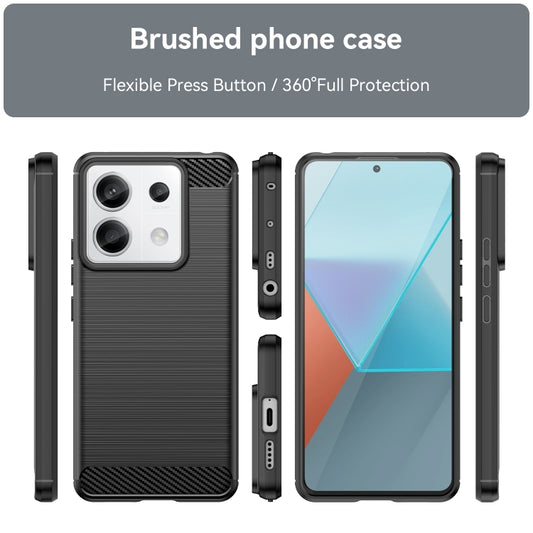 For Xiaomi Redmi Note 13 Pro 5G Brushed Texture Carbon Fiber TPU Phone Case(Black) - Xiaomi Cases by buy2fix | Online Shopping UK | buy2fix