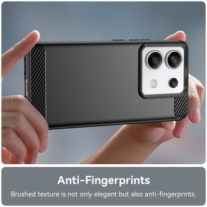 For Xiaomi Redmi Note 13 Pro 5G Brushed Texture Carbon Fiber TPU Phone Case(Black) - Xiaomi Cases by buy2fix | Online Shopping UK | buy2fix