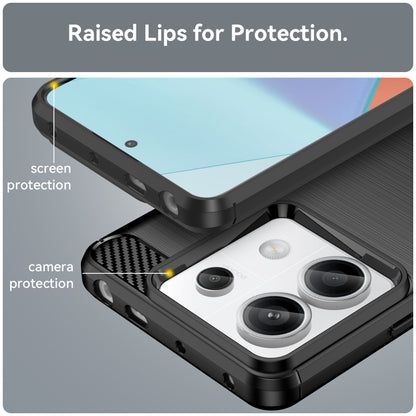 For Xiaomi Redmi Note 13 Pro 5G Brushed Texture Carbon Fiber TPU Phone Case(Black) - Xiaomi Cases by buy2fix | Online Shopping UK | buy2fix
