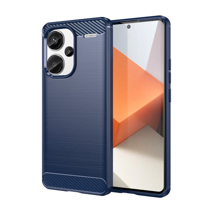 For Xiaomi Redmi Note 13 Pro+ Brushed Texture Carbon Fiber TPU Phone Case(Blue) - Xiaomi Cases by buy2fix | Online Shopping UK | buy2fix