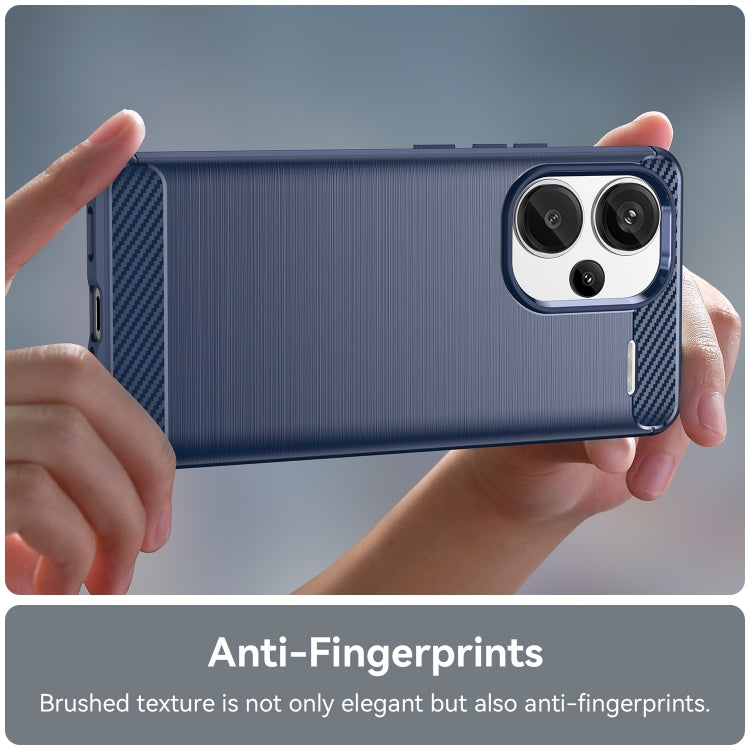 For Xiaomi Redmi Note 13 Pro+ Brushed Texture Carbon Fiber TPU Phone Case(Blue) - Xiaomi Cases by buy2fix | Online Shopping UK | buy2fix