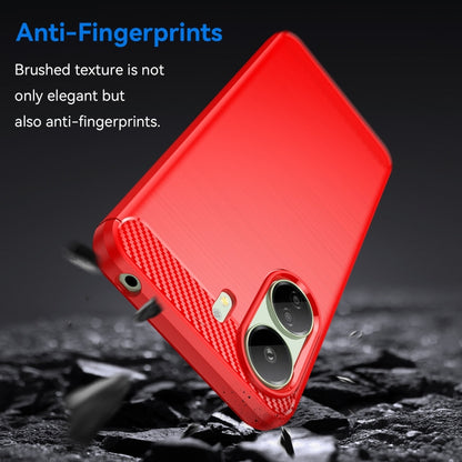For Xiaomi Redmi 13C 5G Brushed Texture Carbon Fiber TPU Phone Case(Red) by buy2fix