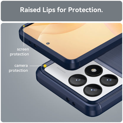 For Xiaomi Redmi K70 Pro Brushed Texture Carbon Fiber TPU Phone Case(Blue) - Xiaomi Cases by buy2fix | Online Shopping UK | buy2fix