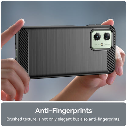 For Motorola Moto G54 Global Brushed Texture Carbon Fiber TPU Phone Case(Black) by buy2fix