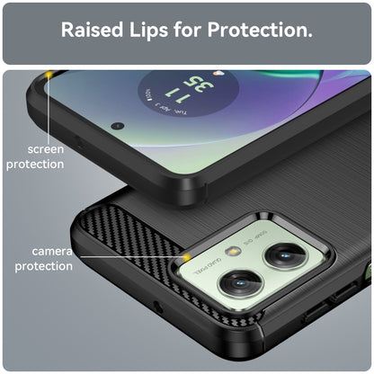 For Motorola Moto G54 Global Brushed Texture Carbon Fiber TPU Phone Case(Black) by buy2fix