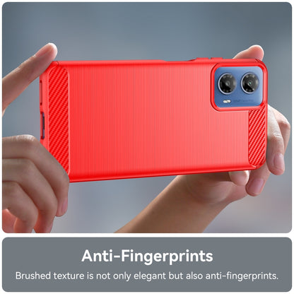 For Motorola Moto G34 Brushed Texture Carbon Fiber TPU Phone Case(Red) by buy2fix