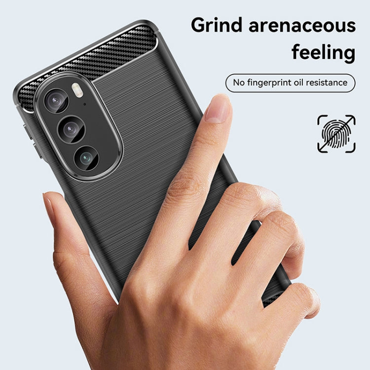 For Motorola Edge 30 Pro Brushed Texture Carbon Fiber TPU Phone Case(Black) by buy2fix