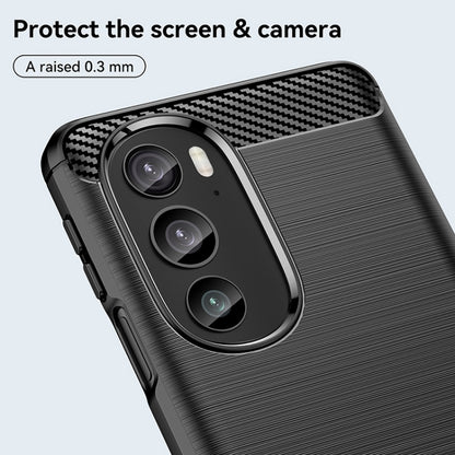 For Motorola Edge 30 Pro Brushed Texture Carbon Fiber TPU Phone Case(Black) by buy2fix