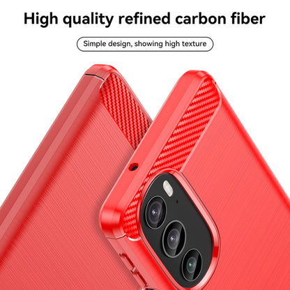 For Motorola Edge+ 2022 Brushed Texture Carbon Fiber TPU Phone Case(Red) by buy2fix