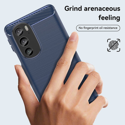 For Motorola Edge+ 2022 Brushed Texture Carbon Fiber TPU Phone Case(Blue) by buy2fix
