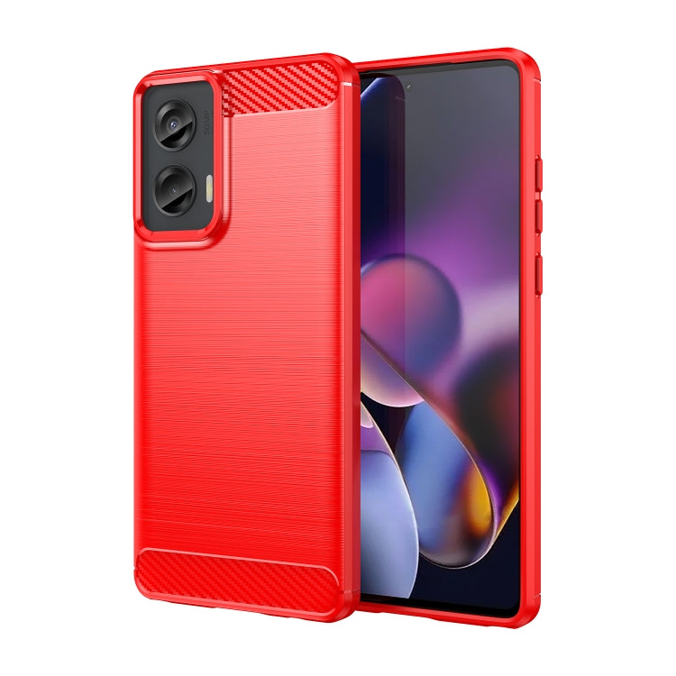 For Motorola Moto G Stylus 5G 2024 Brushed Texture Carbon Fiber TPU Phone Case(Red) by buy2fix