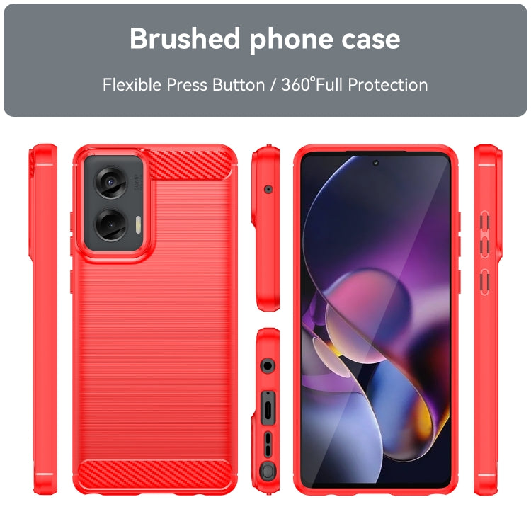 For Motorola Moto G Stylus 5G 2024 Brushed Texture Carbon Fiber TPU Phone Case(Red) by buy2fix