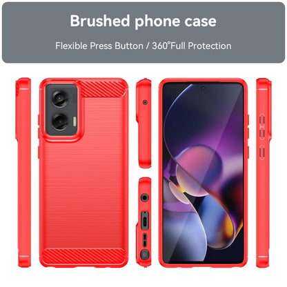 For Motorola Moto G Stylus 5G 2024 Brushed Texture Carbon Fiber TPU Phone Case(Red) by buy2fix
