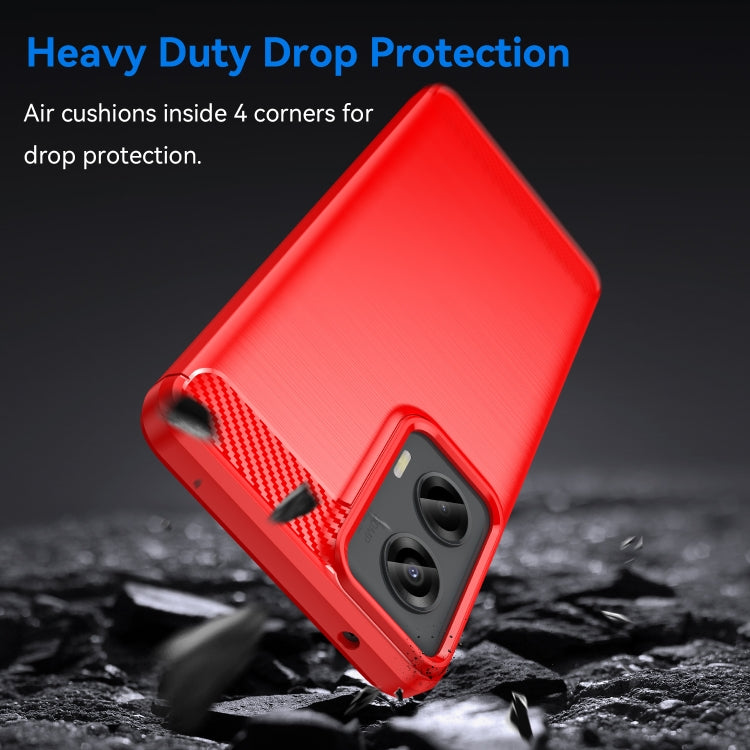 For Motorola Moto G Stylus 5G 2024 Brushed Texture Carbon Fiber TPU Phone Case(Red) by buy2fix