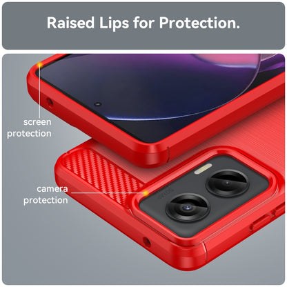 For Motorola Moto G Stylus 5G 2024 Brushed Texture Carbon Fiber TPU Phone Case(Red) by buy2fix