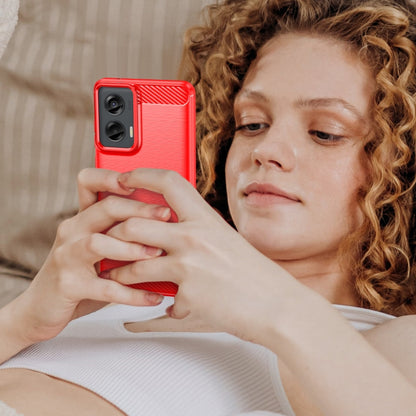 For Motorola Moto G Stylus 5G 2024 Brushed Texture Carbon Fiber TPU Phone Case(Red) by buy2fix