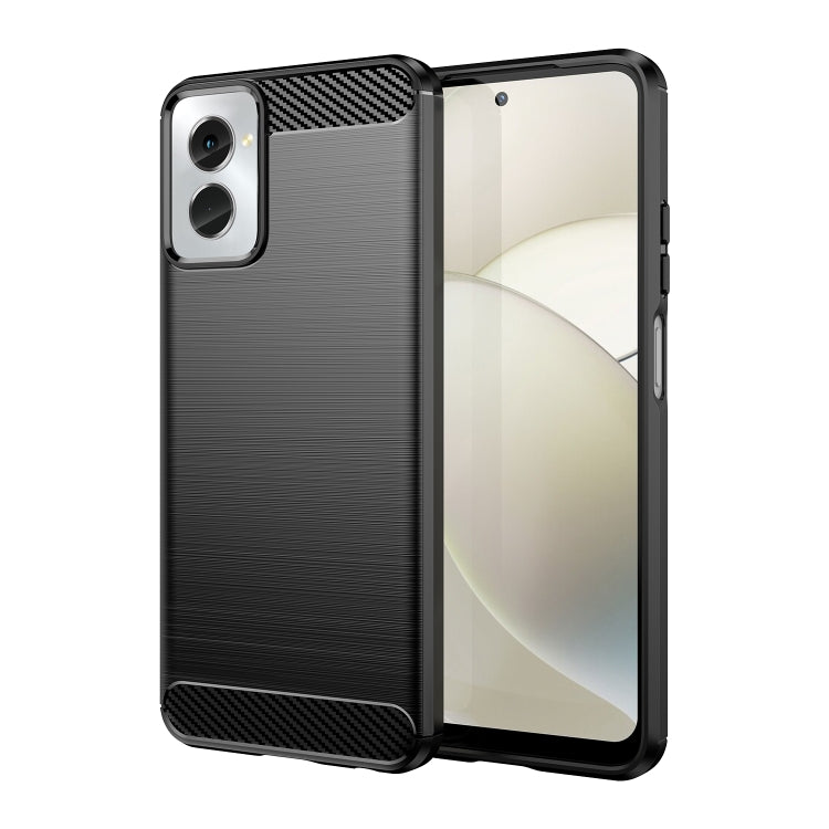 For Motorola Moto G Power 2024 Brushed Texture Carbon Fiber TPU Phone Case(Black) by buy2fix