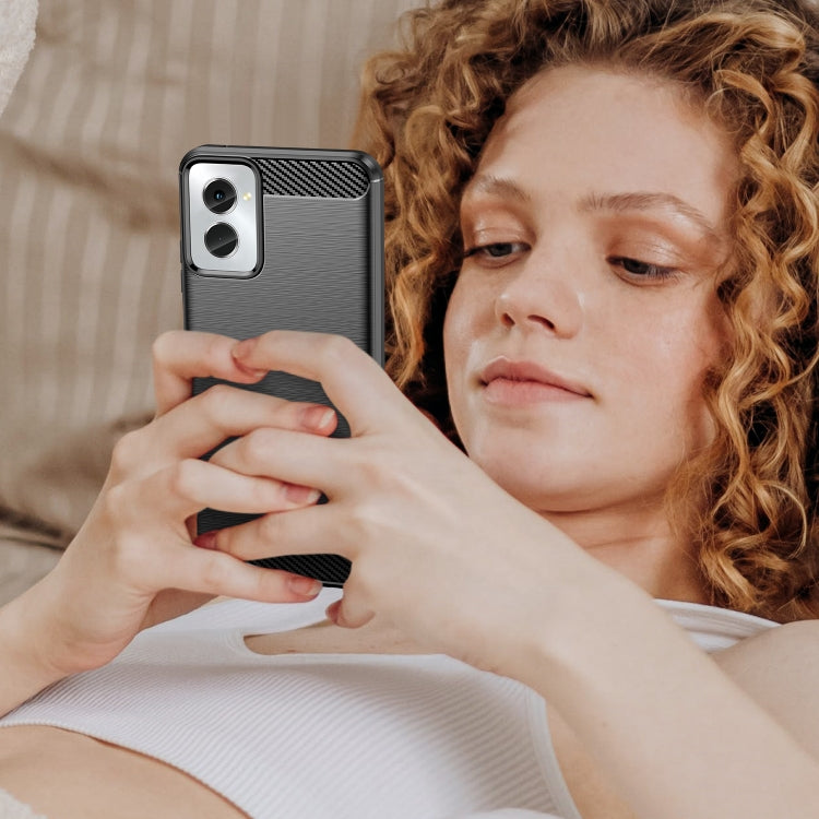 For Motorola Moto G Power 2024 Brushed Texture Carbon Fiber TPU Phone Case(Black) by buy2fix