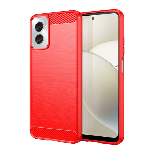 For Motorola Moto G Power 2024 Brushed Texture Carbon Fiber TPU Phone Case(Red) by buy2fix