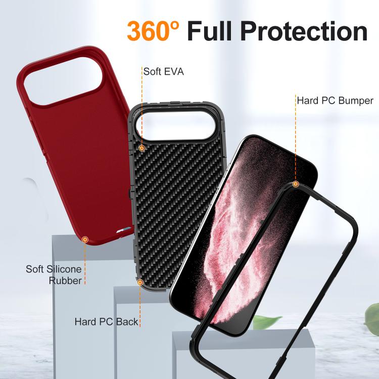 For iPhone Air Life Waterproof Rugged Phone Case(Red + Black) - iPhone Air Cases by buy2fix | Online Shopping UK | buy2fix