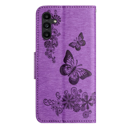 For Samsung Galaxy A24 / A25 5G Butterfly Embossed Flip Leather Phone Case(Purple) by buy2fix