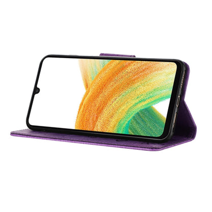 For Samsung Galaxy A24 / A25 5G Butterfly Embossed Flip Leather Phone Case(Purple) by buy2fix
