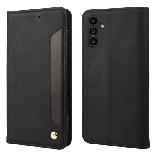 For Samsung Galaxy A24 / A25 5G Skin Feel Splicing Leather Phone Case(Black)