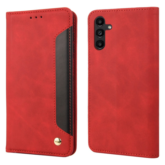 For Samsung Galaxy A24 / A25 5G Skin Feel Splicing Leather Phone Case(Red)