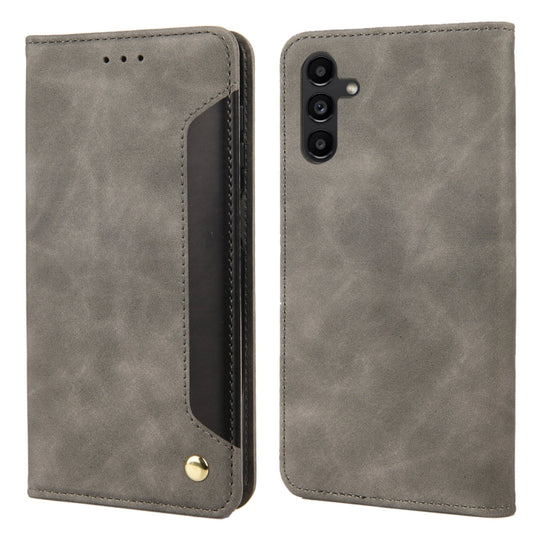 For Samsung Galaxy A24 / A25 5G Skin Feel Splicing Leather Phone Case(Grey)
