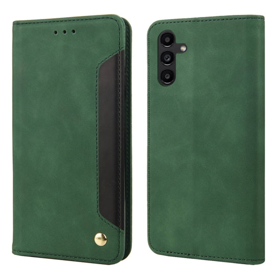 For Samsung Galaxy A24 / A25 5G Skin Feel Splicing Leather Phone Case(Green)