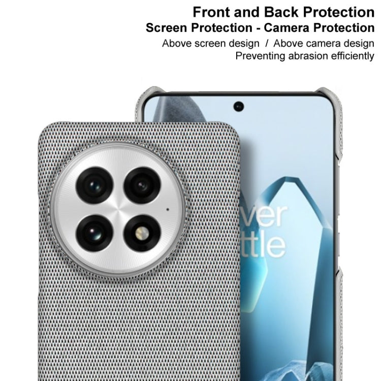 For OnePlus 13 imak Ruiyi Series Cloth Texture PU + PC Phone Case(Dark Grey) - OnePlus Cases by imak | Online Shopping UK | buy2fix