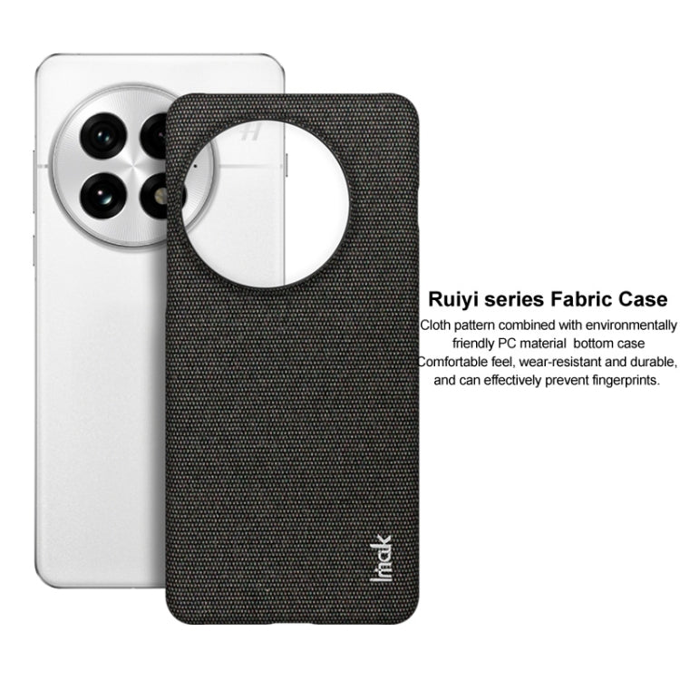 For OnePlus 13 imak Ruiyi Series Cloth Texture PU + PC Phone Case(Dark Grey) - OnePlus Cases by imak | Online Shopping UK | buy2fix