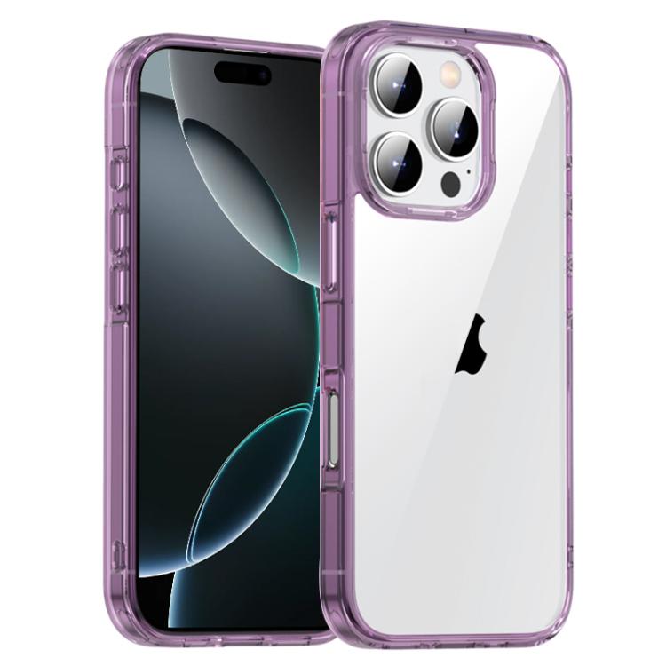 For iPhone 16 Pro Max iPAKY Aurora Series Shockproof PC + TPU Protective Phone Case(Transparent Purple) - iPhone 16 Pro Max Cases by iPAKY | Online Shopping UK | buy2fix