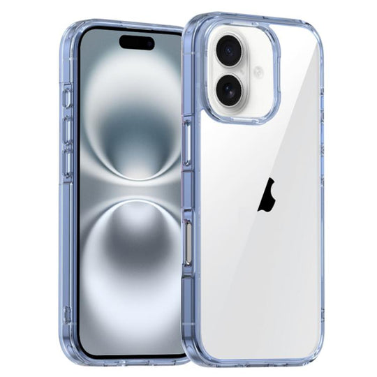 For iPhone 16 Plus iPAKY Aurora Series Shockproof PC + TPU Protective Phone Case(Transparent Blue)