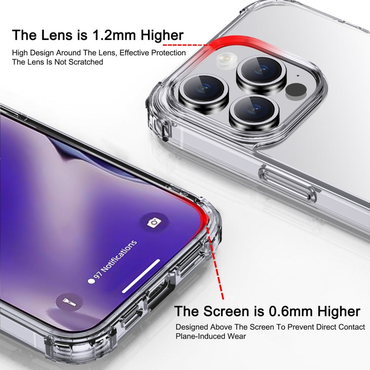 For iPhone 15 iPAKY Crystal Clear Series Shockproof PC + TPU Protective Phone Case(Transparent) - iPhone 15 Cases by iPAKY | Online Shopping UK | buy2fix