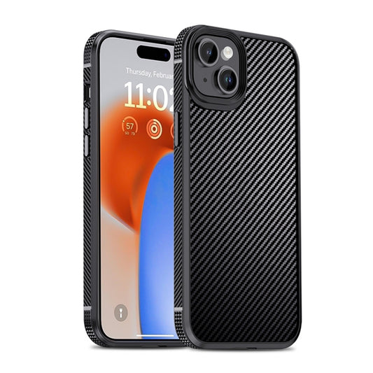 For iPhone 15 iPAKY MG Series Carbon Fiber PC + TPU Protective Phone Case(Black) - iPhone 15 Cases by iPAKY | Online Shopping UK | buy2fix