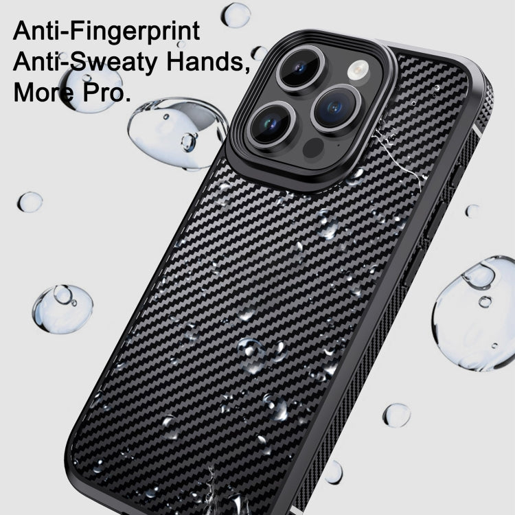 For iPhone 15 iPAKY MG Series Carbon Fiber PC + TPU Protective Phone Case(Black) - iPhone 15 Cases by iPAKY | Online Shopping UK | buy2fix