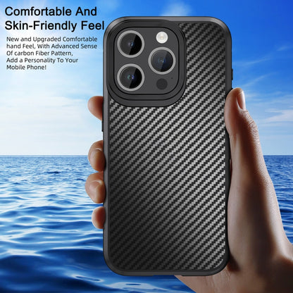 For iPhone 15 iPAKY MG Series Carbon Fiber PC + TPU Protective Phone Case(Black) - iPhone 15 Cases by iPAKY | Online Shopping UK | buy2fix